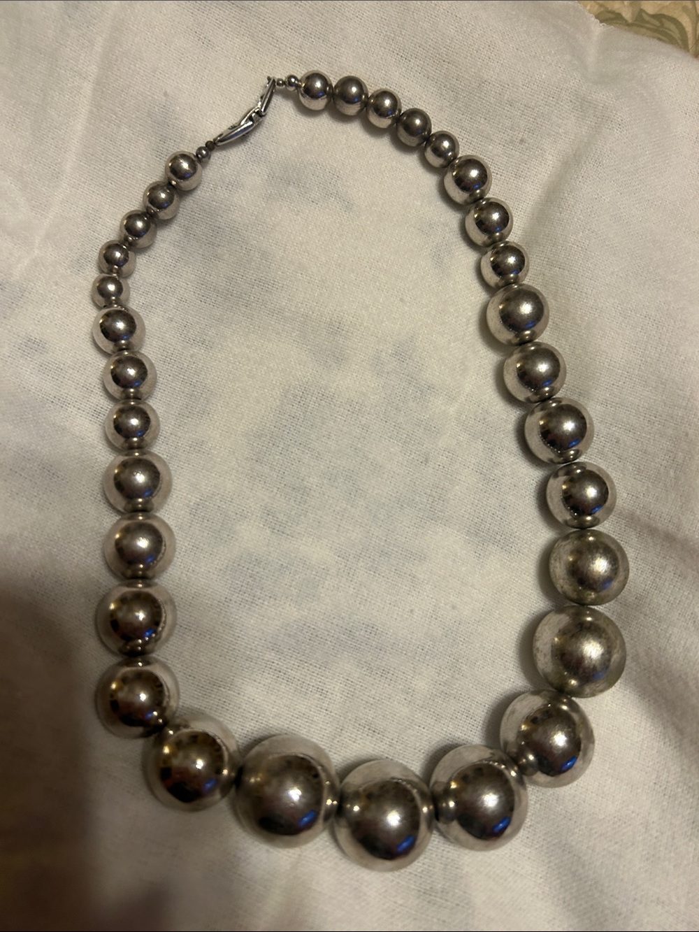 Napier Silver-Tone Graduated Bead Necklace